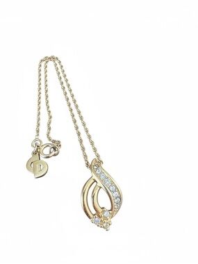 Christian Dior Vintage Gold-Plated Swirl Necklace - EUC